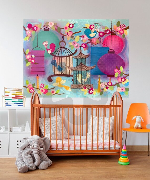 Asian birdie wall decal