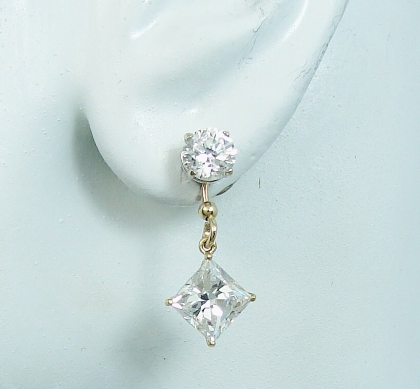EARRING JACKETS for Studs 14k Solid Gold Dangling Jacket