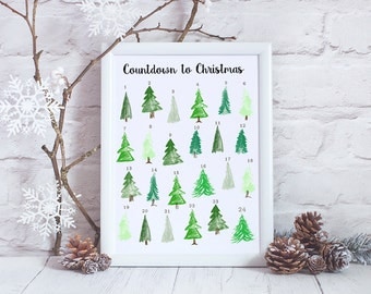 DIY Advent Calendar - Printable Advent Calendar - Countdown to Christmas - Christmas Tree Advent Calendar - Reusable Calendar - Instant PDF