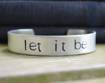 Let It Be Bracelet . The Beatles Jewelry . Yoga Jewelry . Zen Jewelry . Under 20 . Inspirational Bracelet
