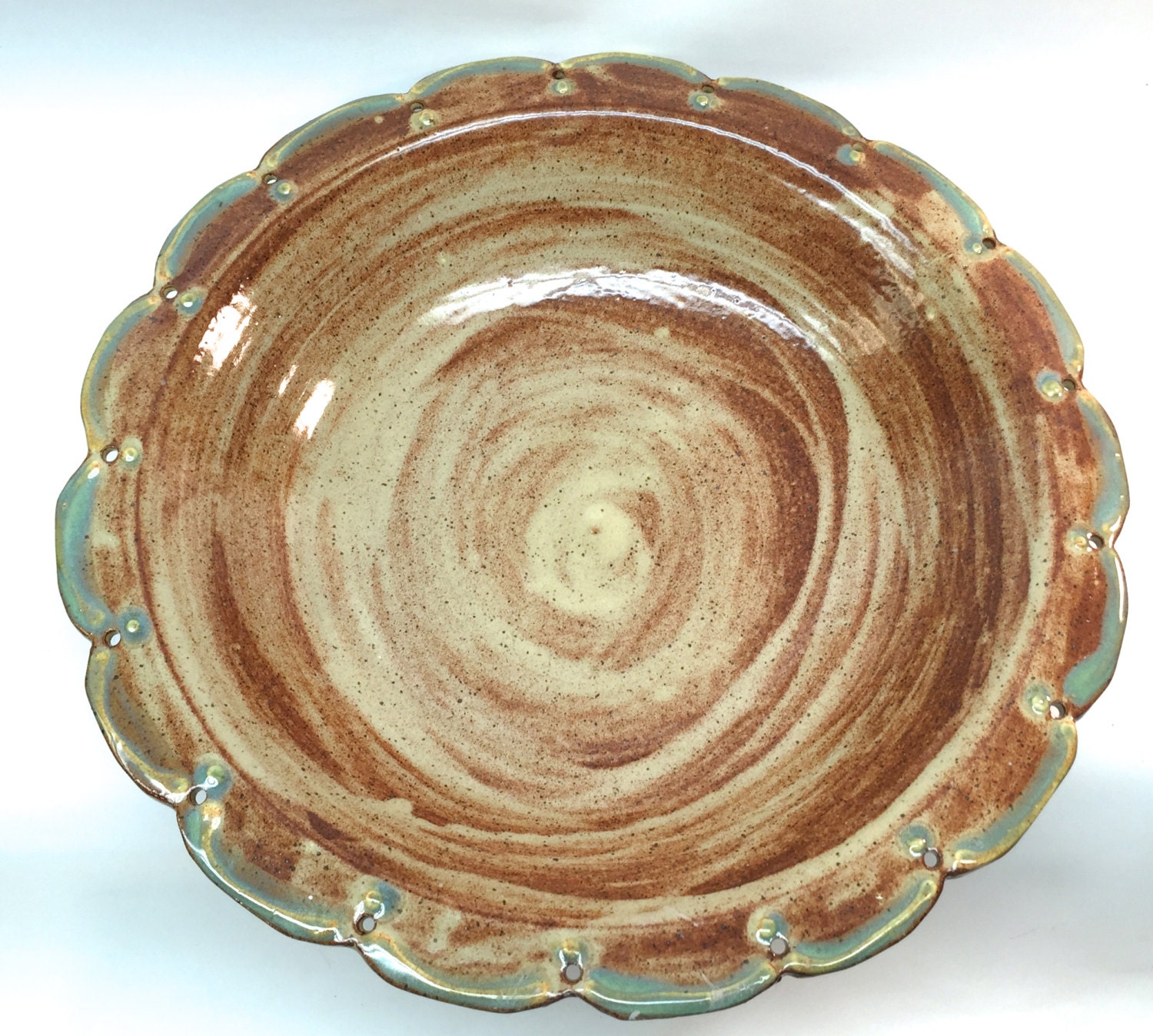 Large Shallow Serving Bowl Fruit Bowl Centerpiece Bowl