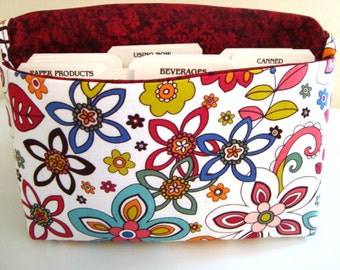 40 % Off Coupon Organizer / Budget Organizer Holder - Attaches To Your Shopping Cart / Swirly Gig Floral