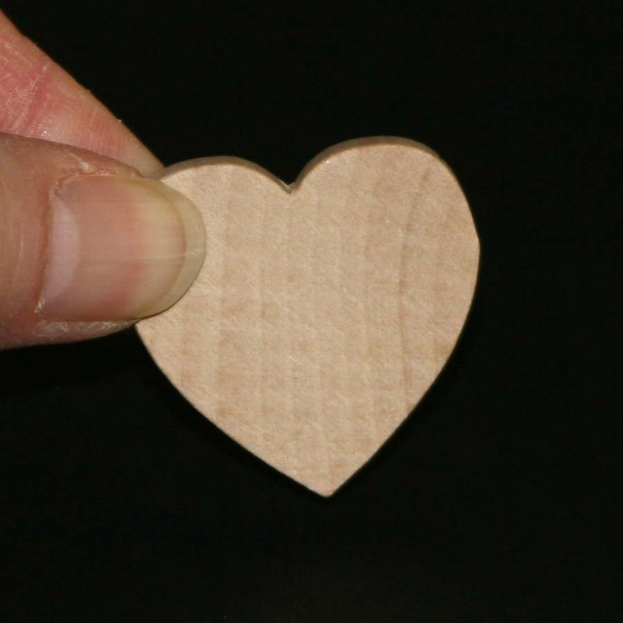 Unfinished Wood Heart 11/4 inches tall by 11/4 inches wide