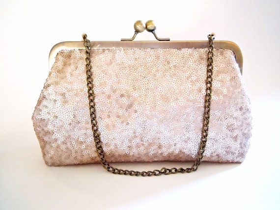 Blush Sequin Clutch Wedding Clutch Bridal Bag Pink