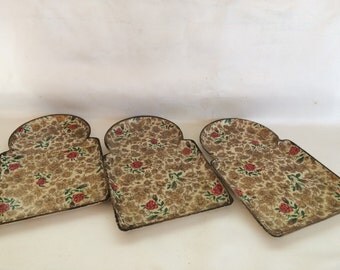 Set of 3 Papier Mâché Alcohol Proof Snack Trays