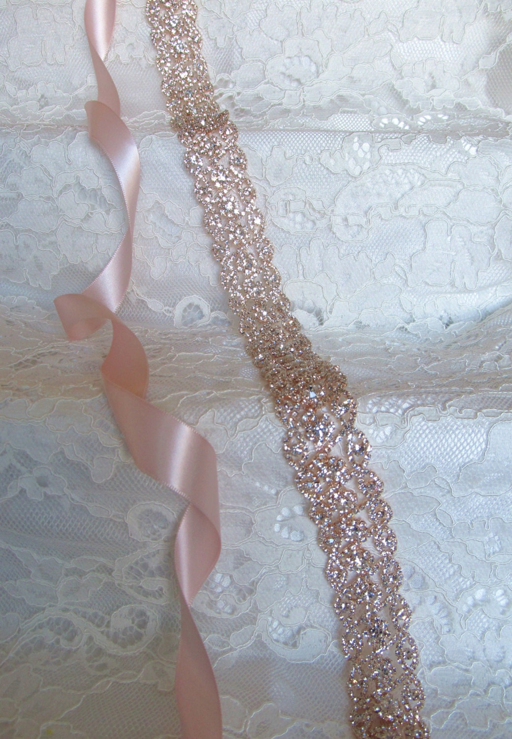 Rose Gold Crystal Rhinestone Bridal Sash,Wedding sash,Bridal Accessories,Bridal Belt and sashes,Ribbon Sash,Style #24