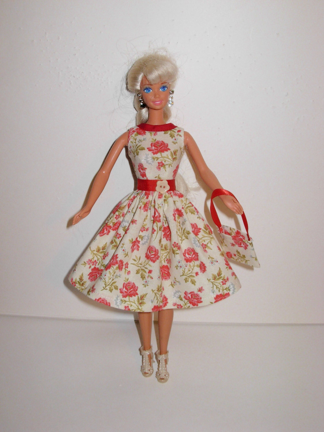 Handmade barbie clothes CUTE dress and bag 4 barbie doll