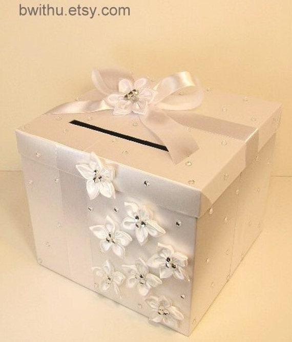 Wedding Card Box White Gift Card Box Money Box by bwithustudio