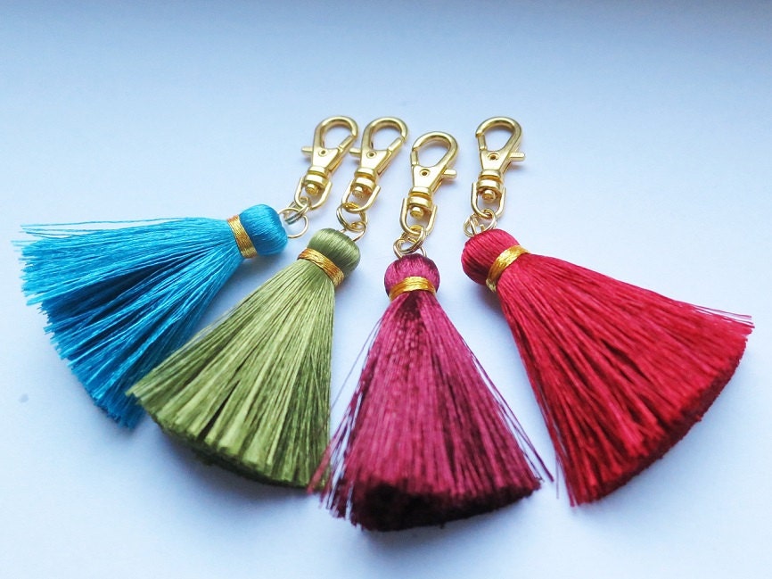 Small Tassel Keychain Purse Charm Silk Tassel Keyring Gift