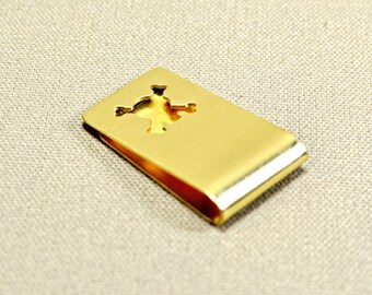 Brass Money Clip with Handcut Skull for a Bad Ass Artisan Statement - MC507