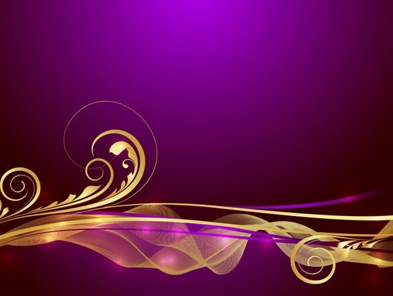 Purple and Gold-Digital Immediate Download-ClipArt-Art