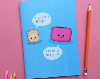 Back to School, Notebook, Journal, Sketchbook with plain pages, cute sketchbook, kawaii art, colourful stationery blue booklet, A5 book