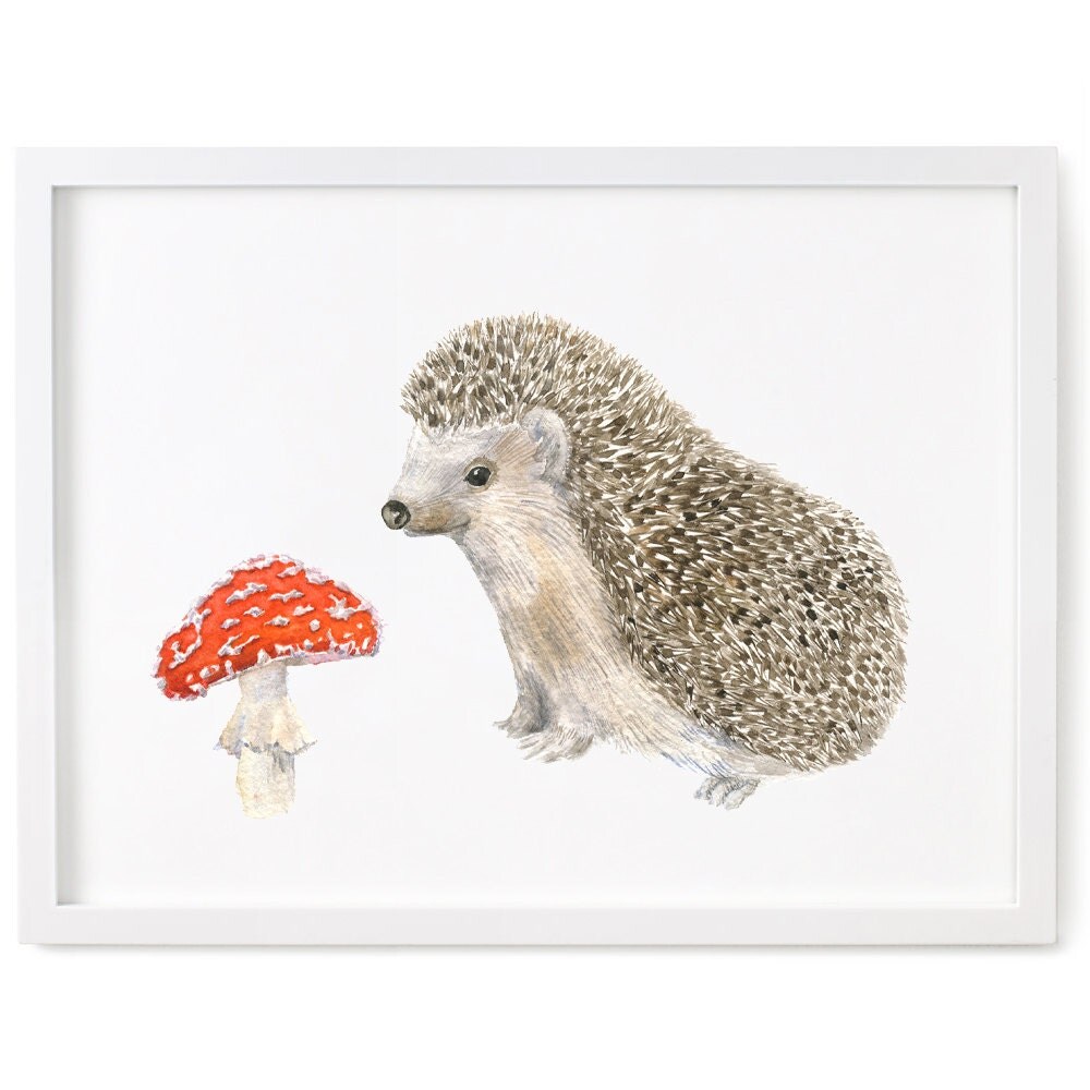 Nursery Forest Decor Hedgehog Nursery Woodland Art