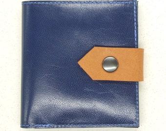 Blue leather card wallet