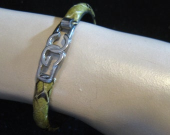 Vintage CG Scuola del Cuoio Firenze Italy Python Skin Bracelet, 6 1/4"