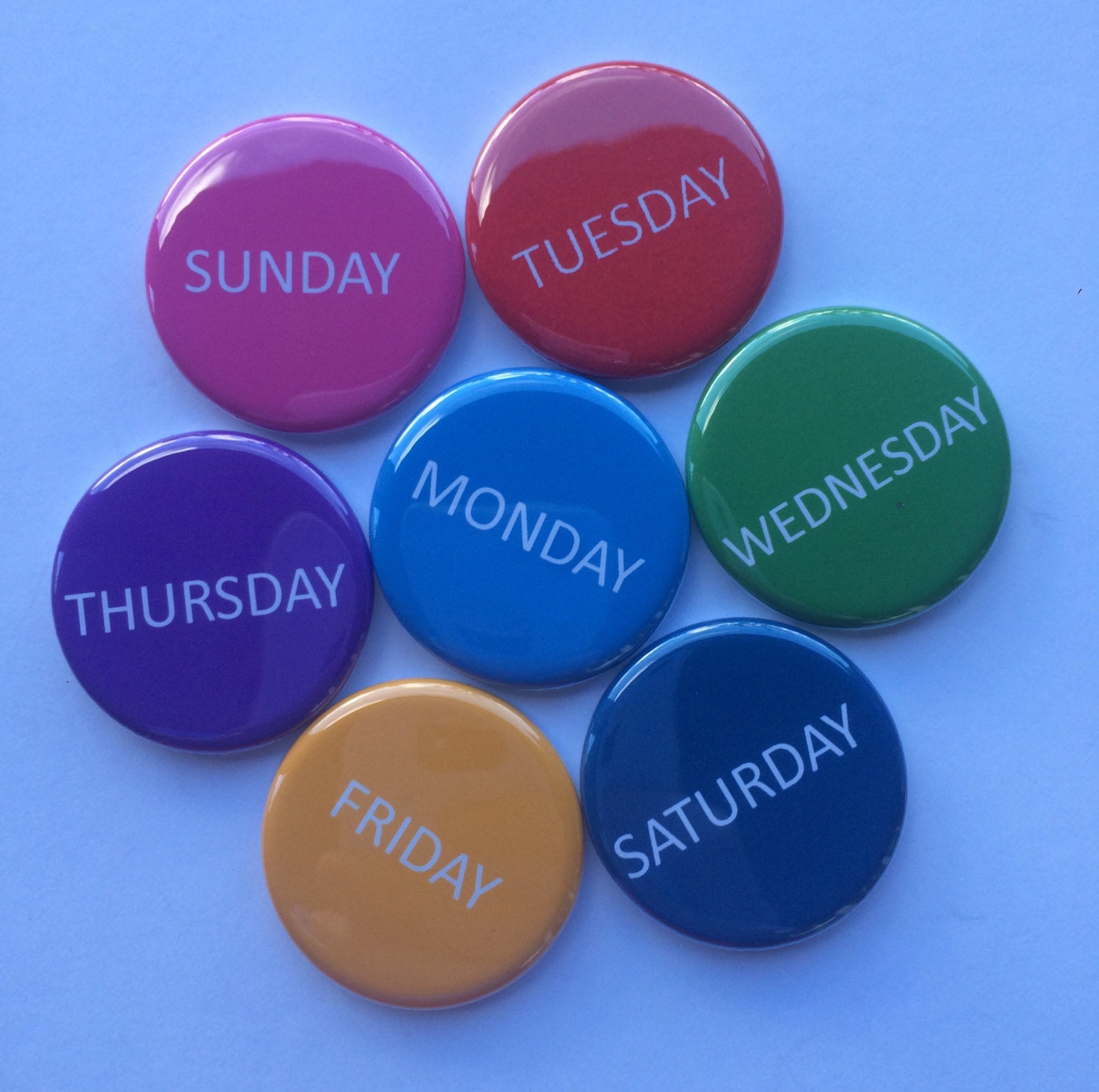 Magnets Set Of 7 Button Days Of The Week Mini 1 Inch Or 1 25