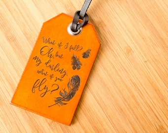 What if You Fly Custom Personalized Leather Luggage Tag