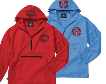 Monogrammed pullover, monogrammed windbreaker, sorority jacket, Charles river pullover