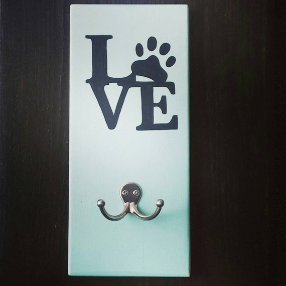 LOVE Dog Leash Hook Key Hook Sign by heddyj on Etsy
