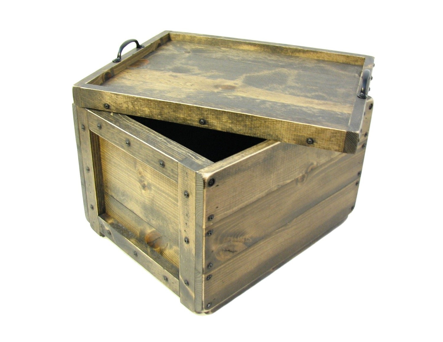 Wood Crate with Reversible Lid-Tray Wooden Box with Lid