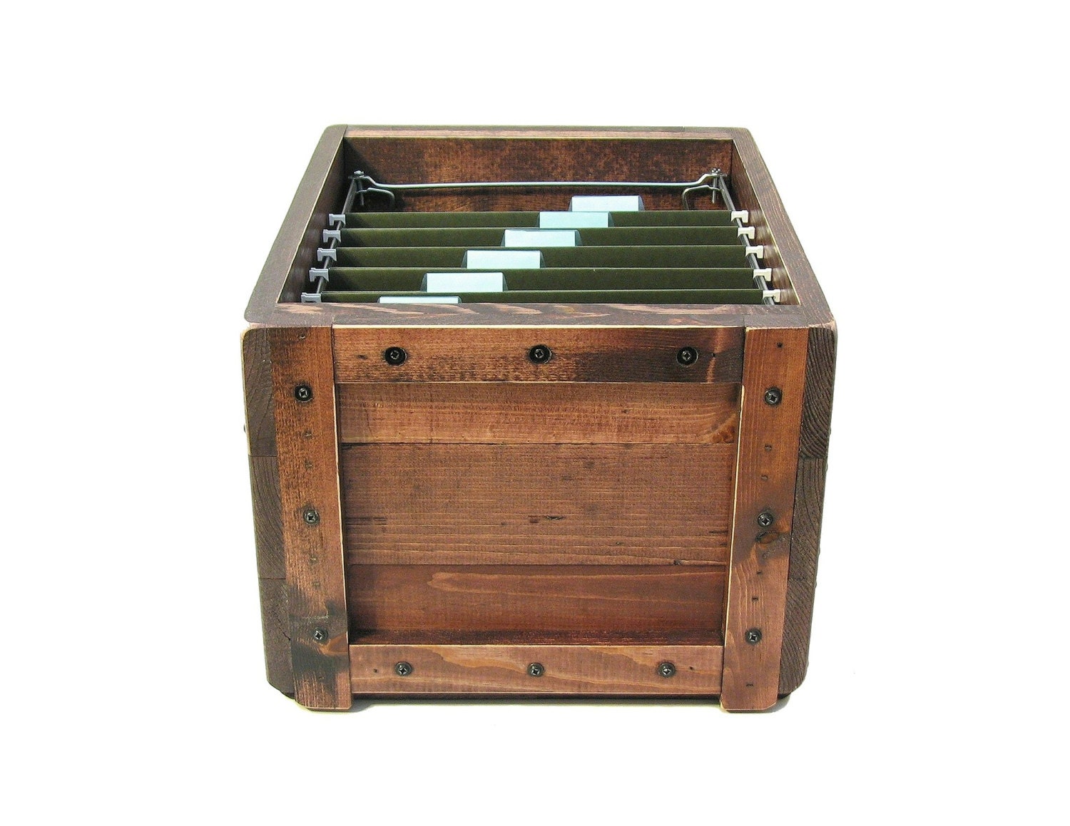 File Organizer Wooden Box for Files Filing Box by BridgewoodPlace