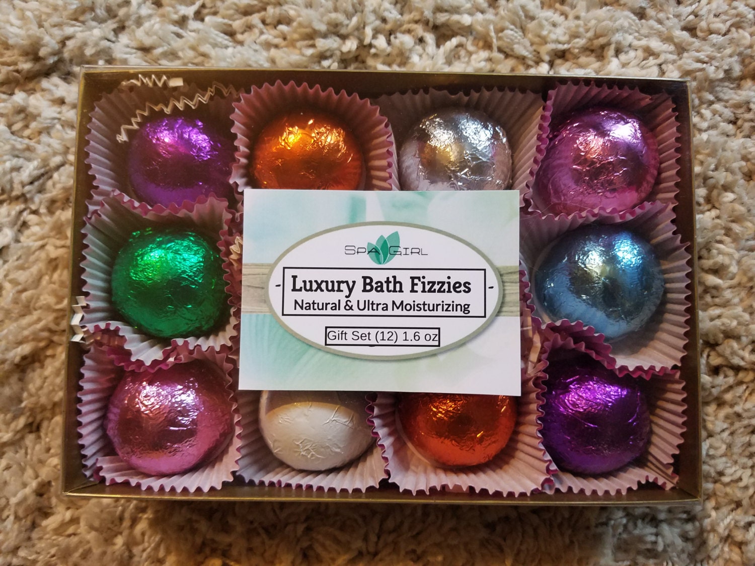Gift Set with 12 Luxury Bath Bombs Best Sellers foil wrapped