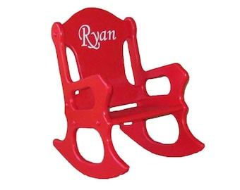 Wooden Kids Rocking Chair- personalized - Red