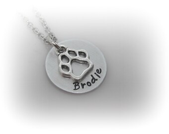 Personalized Dog Necklace Custom Dog Lover Jewelry Personalized Hand Stamped Necklace Dog Jewelry Customized Dog Necklace