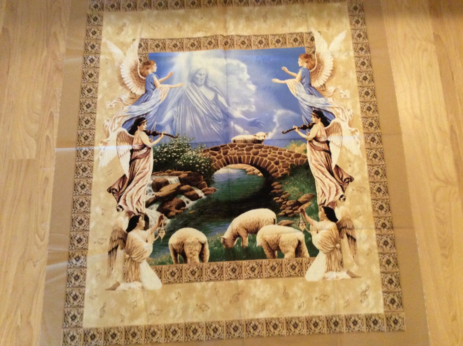 A Religious Amazing Grace Prayer Quilting Fabric Panel Free US