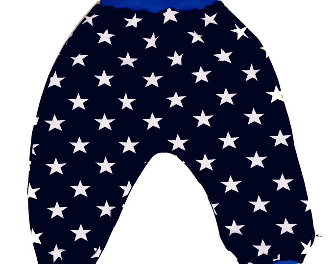 Baby kids toddler girl boy clothing harem pants baggy pants sweat pants BLUE. Size preemie - 3 y