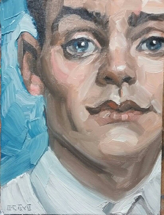 Snarky Blue Eyed Twink, oil on canvas panel 11 x 14 inches Kenney Mencher www.Kenney-Mencher.com