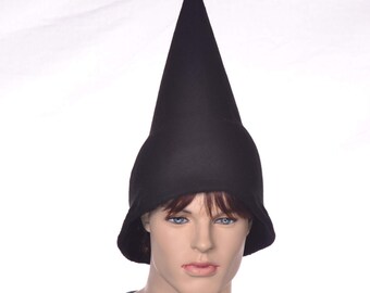 Black Wizard Hat Oversized Pointed Cap Gnome Pointed Elf Hat Adult Women Man Costume Hat Pointy Student Sorcerer Black Witch Hat
