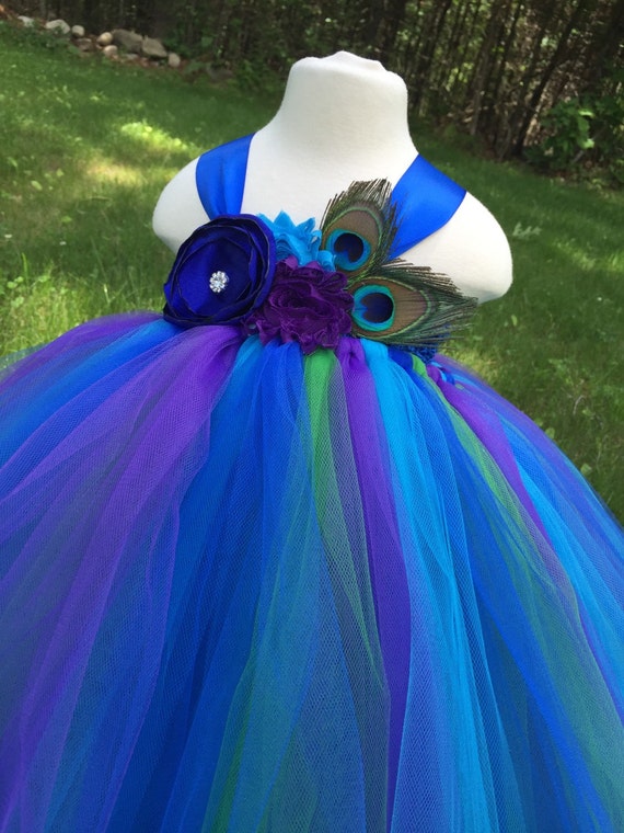 peacock tulle dress