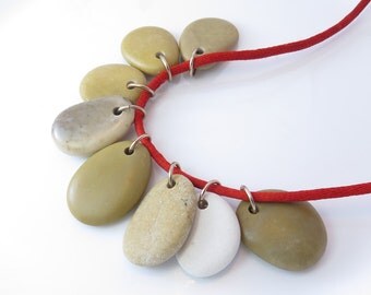 Top Drilled Beach Stone, Pendants, 8 pcs Big Mix Beach Pebbles, Unique Jewelry Supplies, Charms, Jumprings