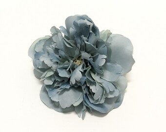 Dusty BLUE Peony - 5 Inches, Artificial Flower, Silk Flower, Wedding, Flower Crown