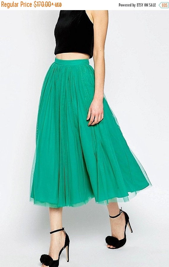 Long Jade Green mesh skirt maxi skirt tutu by LudasBoxOfTreasures