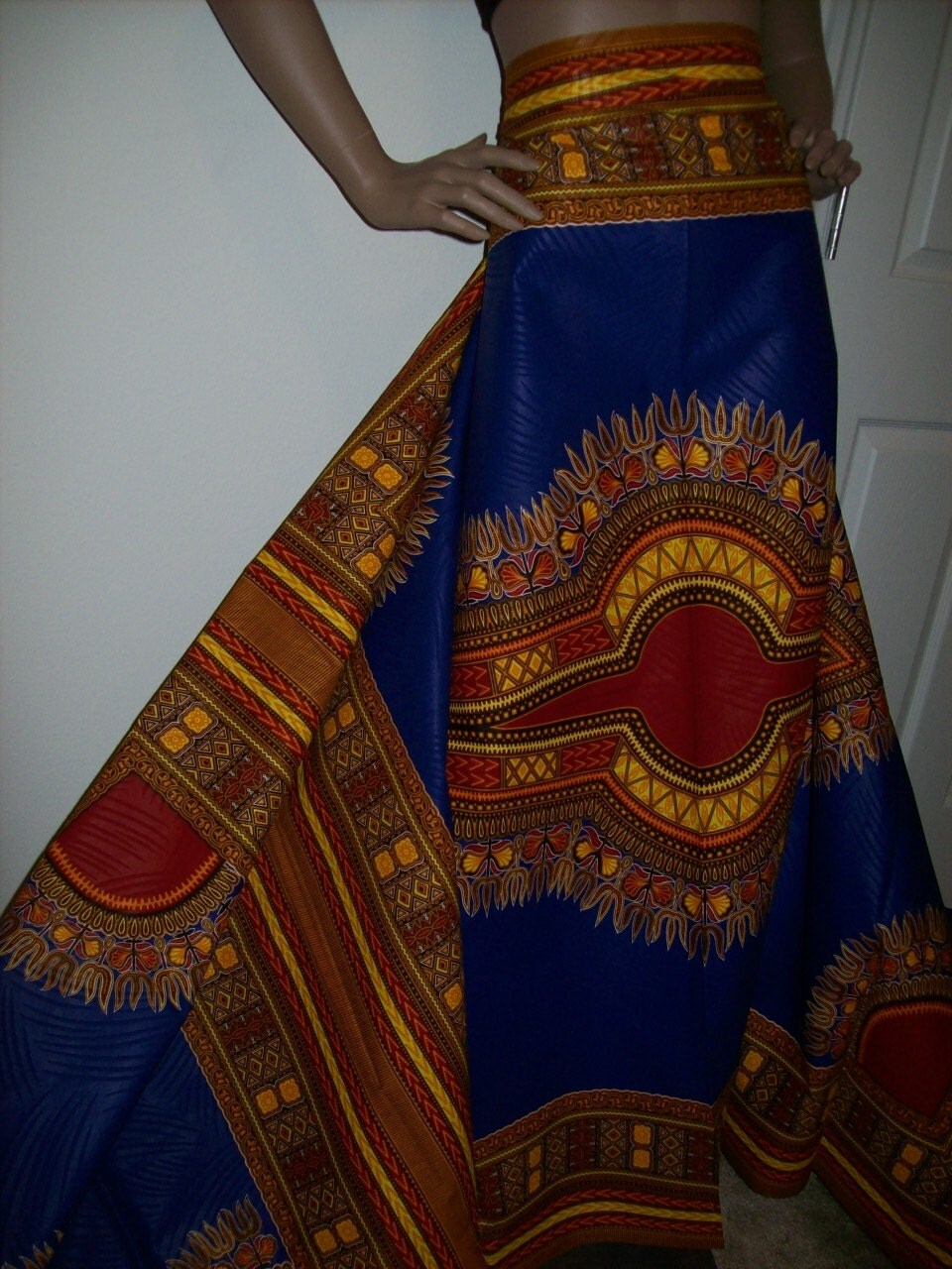 2 Yards Royal Blue color dashiki fabric per panel/ Dashiki