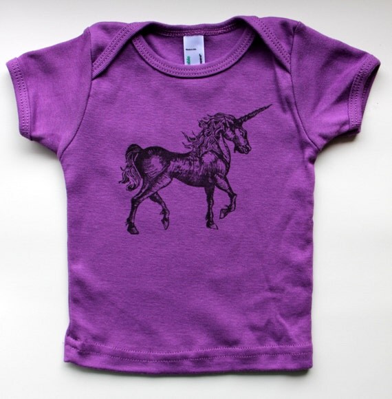 Items similar to Unicorn baby T shirt 36 M American Apparel Organic