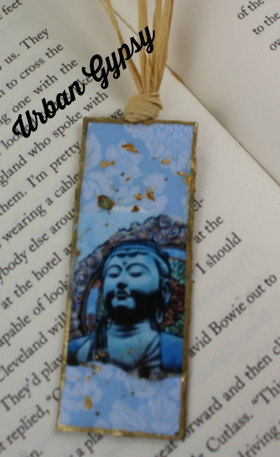 Zen Inspired Blue Buddha Bookmark Reading Accessory Urban