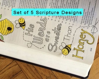 Bible Journaling Coloring Set DIGITAL DOWNLOAD Bible Verse Printable (Set #3)