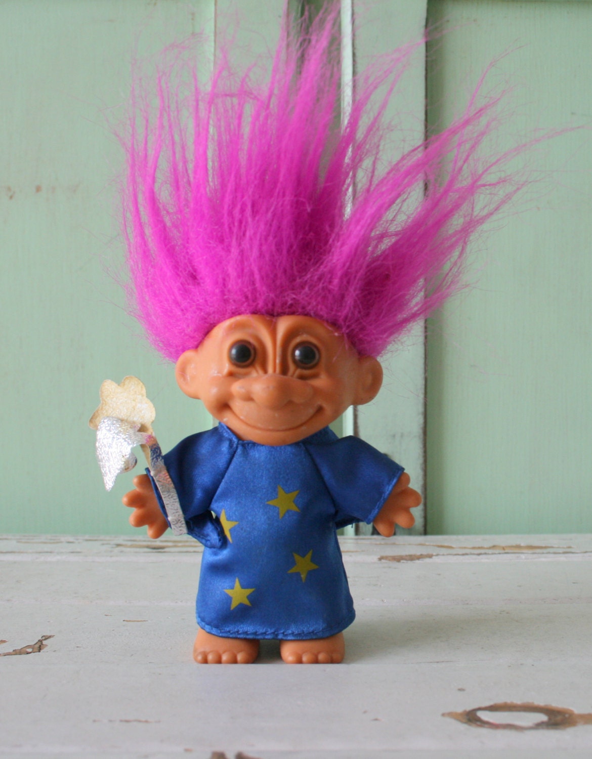 Vintage TROLL Doll...doll. collectible. wizard. 1980s. 1990s.
