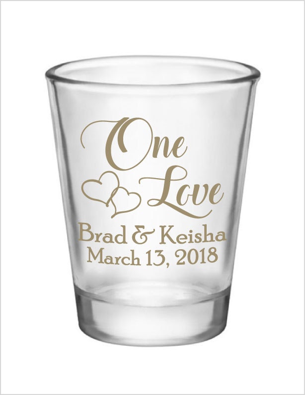 Wedding Shot Glasses Wedding Favors 1.5oz Glass Shot Glasses