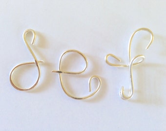 letter d,e,f, lowercase Sterling Silver, Personalized, Lilyb444, jewelry, wedding,