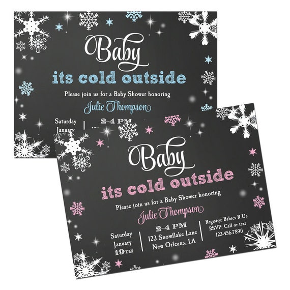 Baby Its Cold Outside Invitation Printable Or Printed With Baby It S Cold Outside Invitation Template