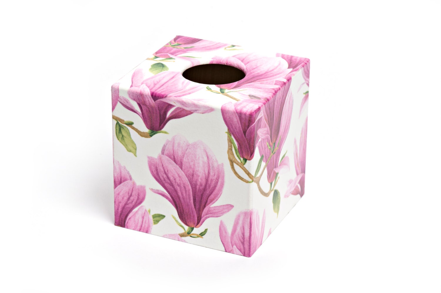 Pink Magnolia Tissue Box Cover Wooden Decoupaged Made By pink magnolia tissue box cover wooden decoupaged made by