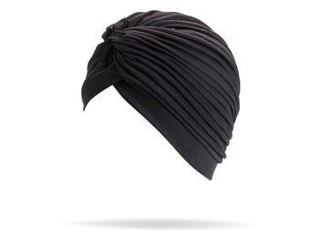Black Turban full headband, headpiece, hair turban, boho headband, compfortable bandana