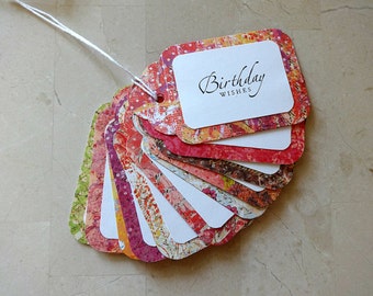 Gift Tags, Gift Tag Set, Assorted Gift Tags, Paper Tags, Birthday Gift Tags, Hanging Tags, Set of 12 Tags, 12 Large Tags, Birthday Wishes