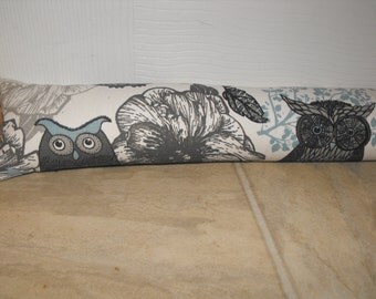 Door Draft Stopper, Window Draft Stopper, owls, Velcro Fastening, CUSTOM LENGTH