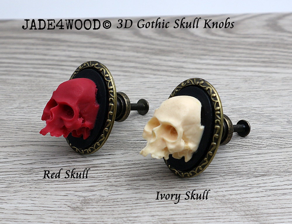 Gothic Skull Knobs 3D Resin Knobs Dresser knobs