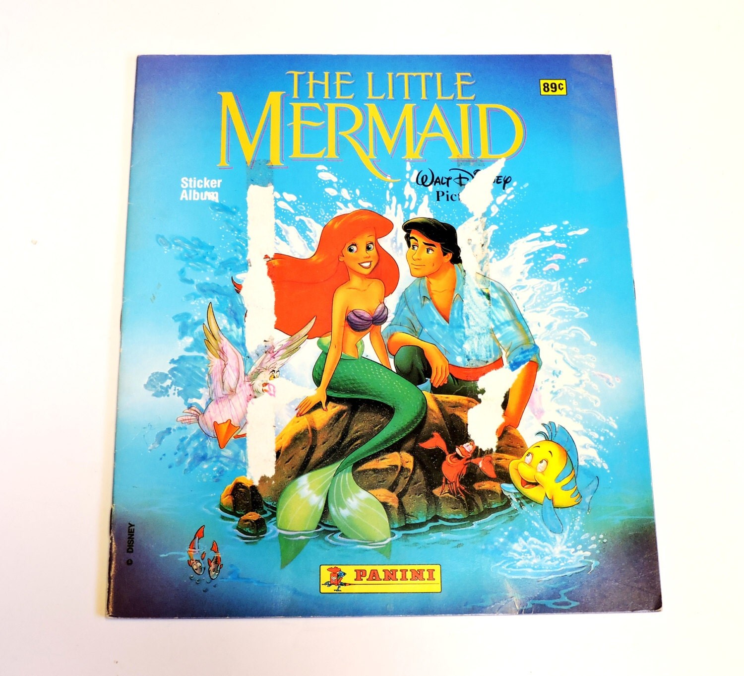 Little Mermaid Sticker Activity Book Vintage 1990 Walt Disney